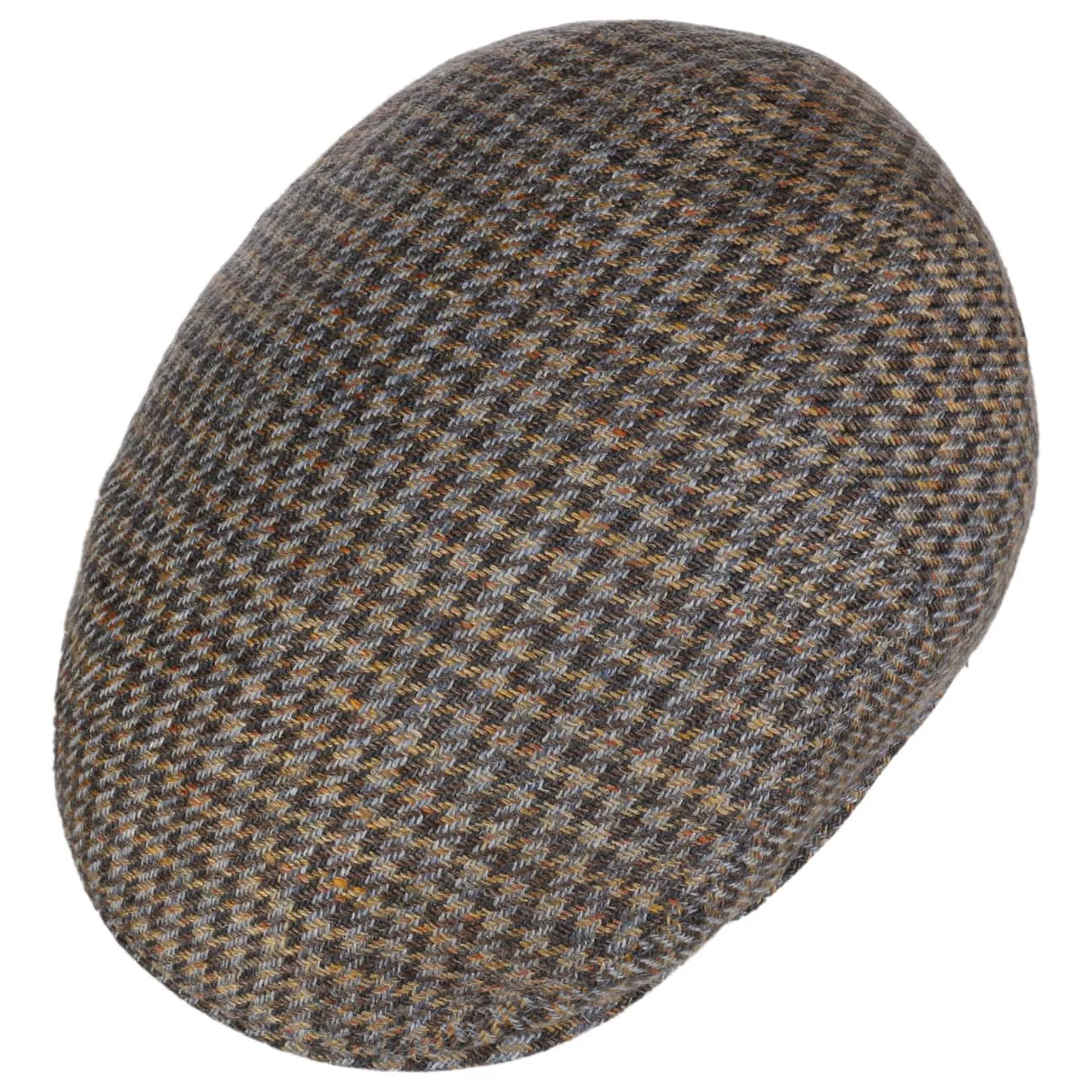 Houndstooth Tweed Driver Flat Cap by Stetson