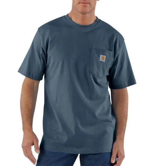 K87 - Loose Fit Heavyweight Pocket Tee, Blue Stone