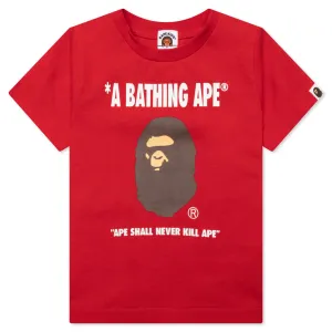 Kids Ape Head Tee - Red