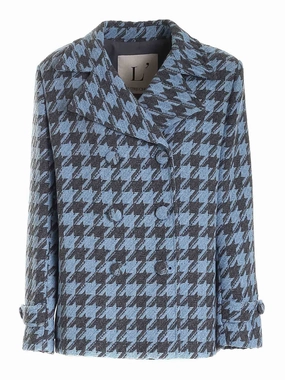 L'Autre Chose Patterned Double-Breasted Peacoat