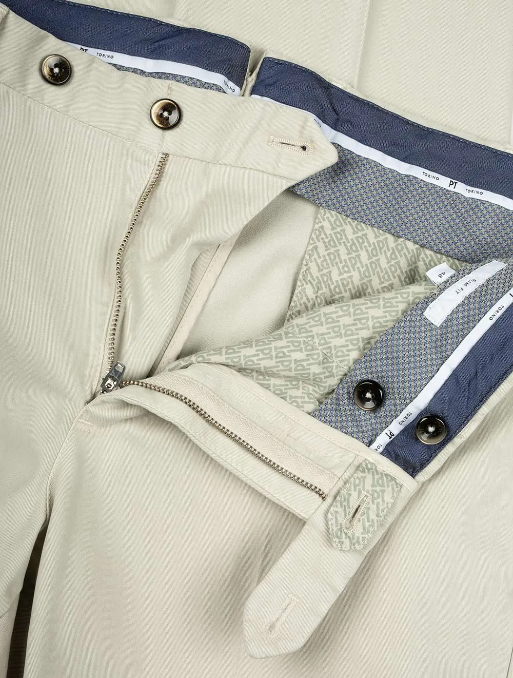 Light Stretch Gabardine Trouser Cream