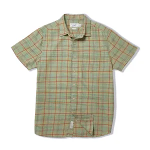 Light Weight Power Loom Short Sleeve Shirt - Basil Maroon Plaid