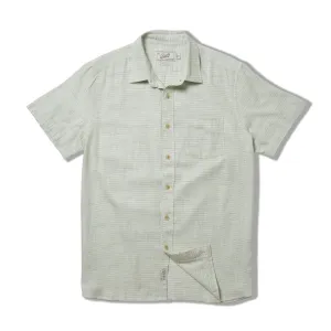 Light Weight Power Loom Short Sleeve Shirt - Green Stripe