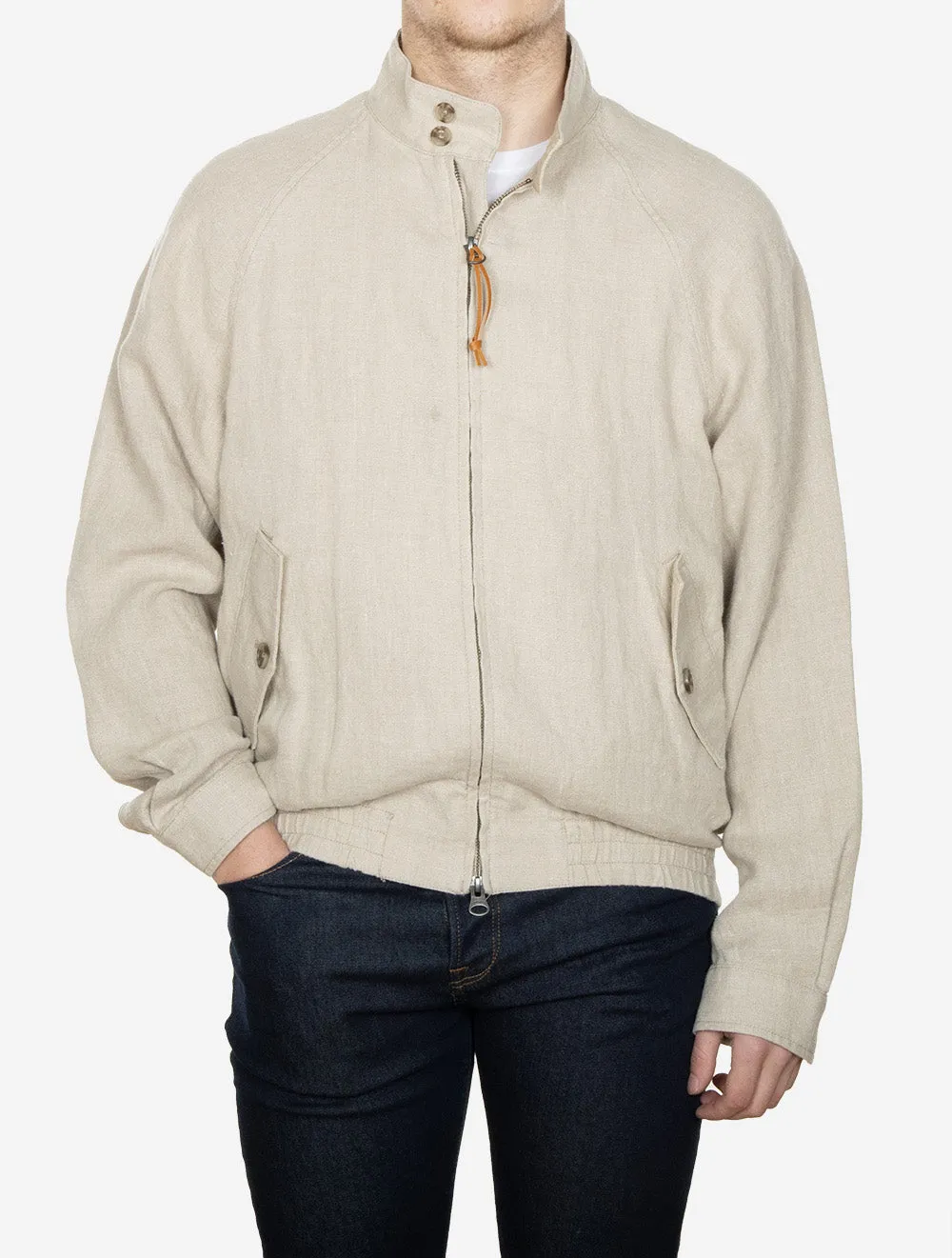 Linen Harrington Jacket Dry Sand