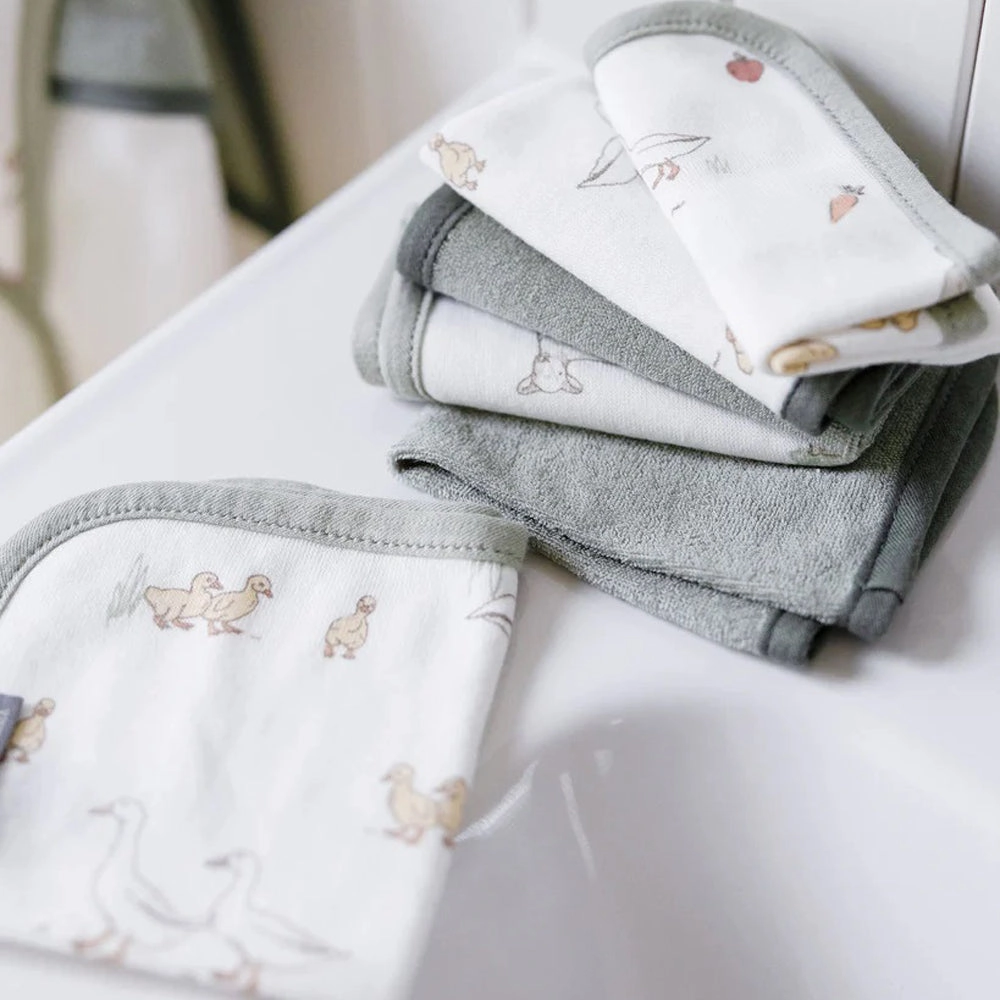 Little Linen Towelling Washers 6pk Farmyard Lamb