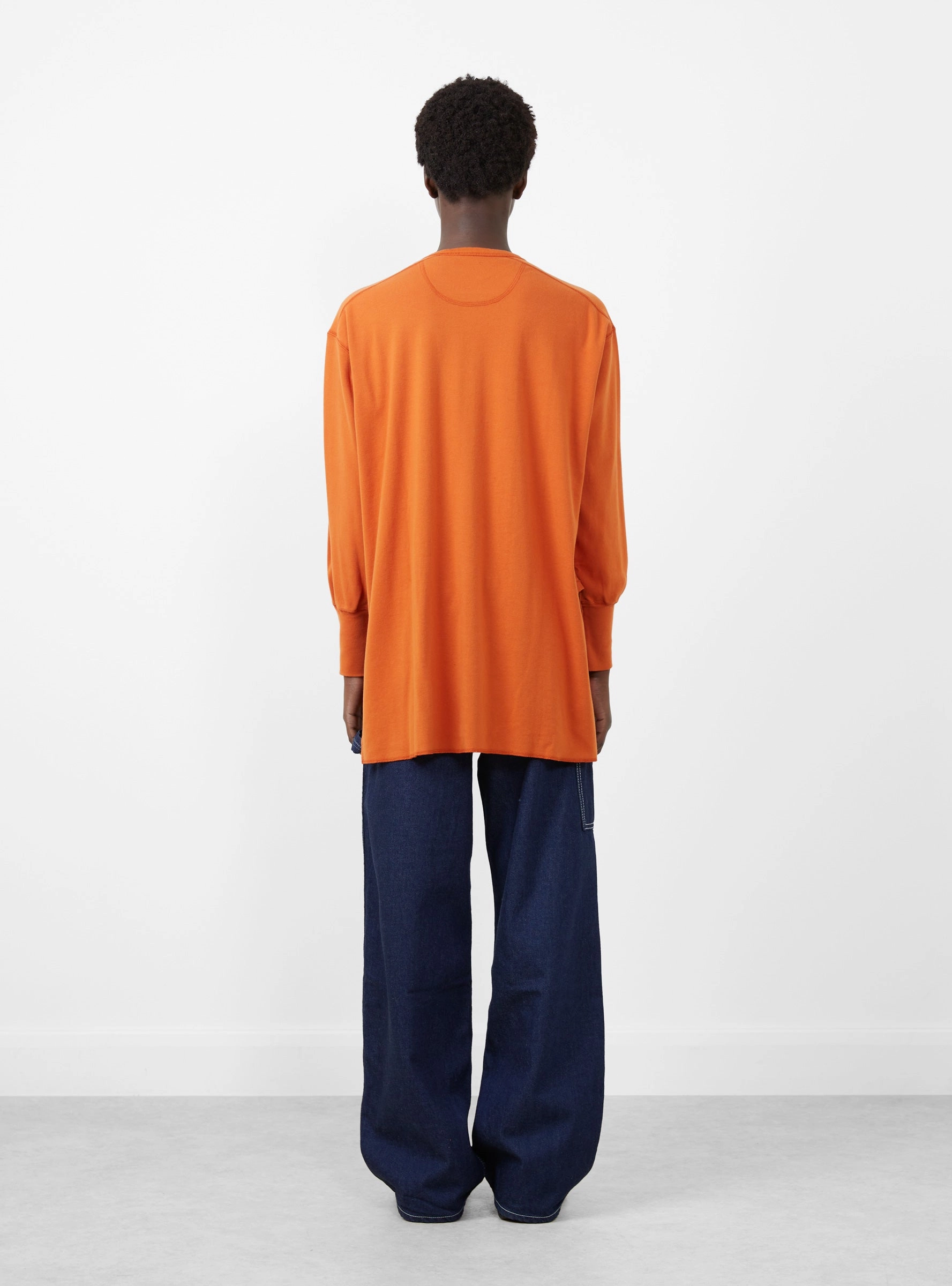 Long Sleeve Ribbed Top Orange