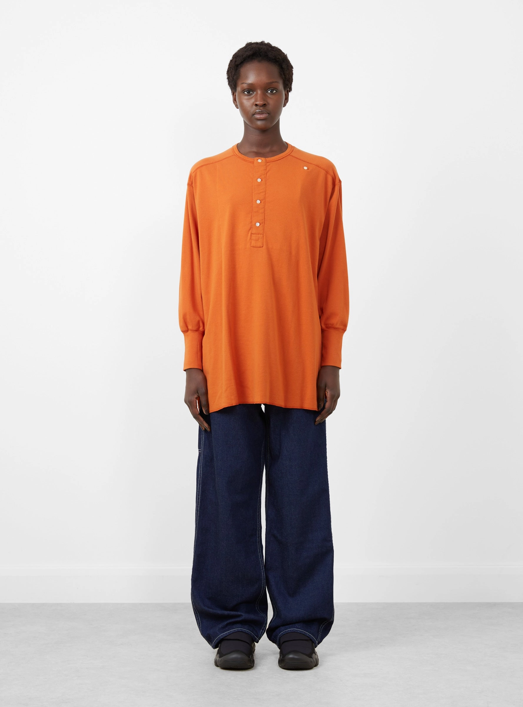 Long Sleeve Ribbed Top Orange