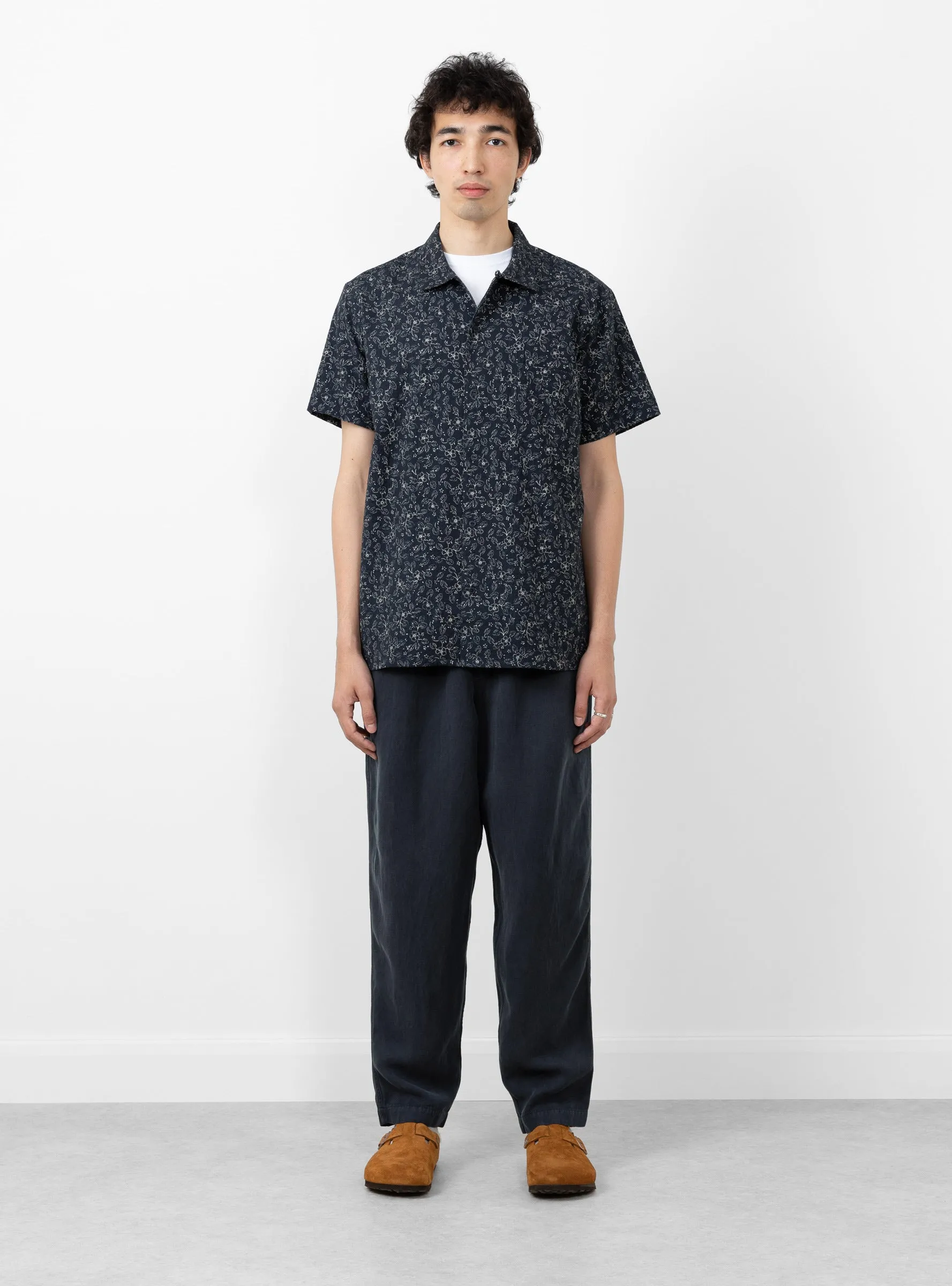 Malick Shirt Navy & Ecru