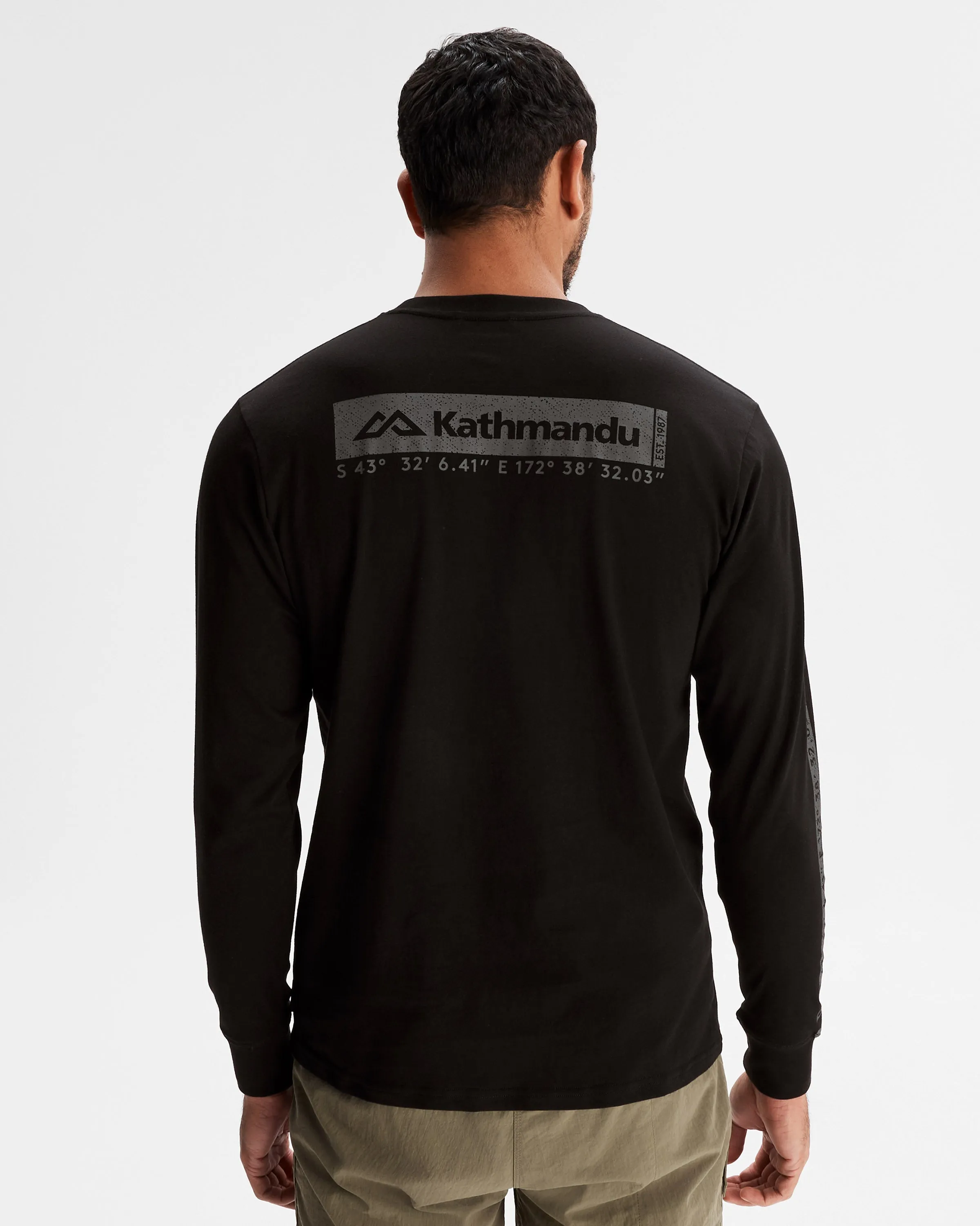 Men's Co-ordinate Organic Cotton Long Sleeve T-shirt - Black