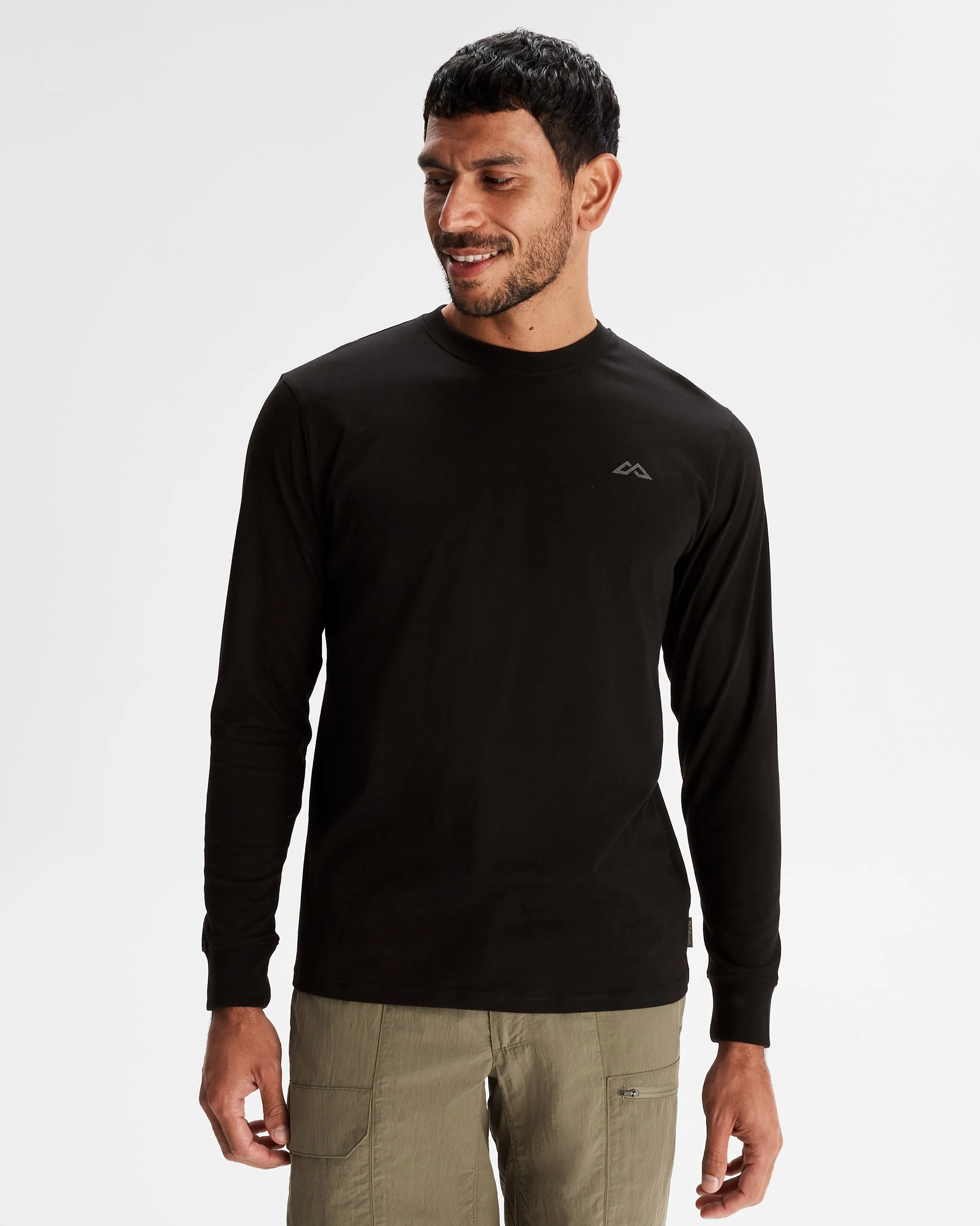 Men's Co-ordinate Organic Cotton Long Sleeve T-shirt - Black