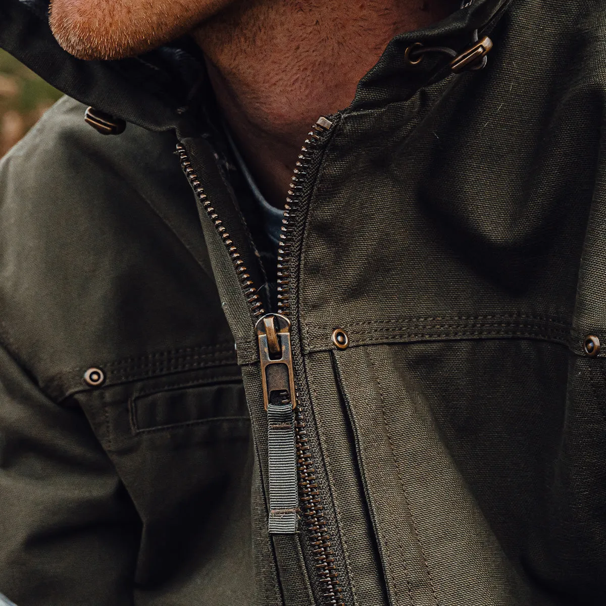 Men's Duck Flannel-Lined Hooded Work Jacket