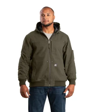 Men's Duck Flannel-Lined Hooded Work Jacket