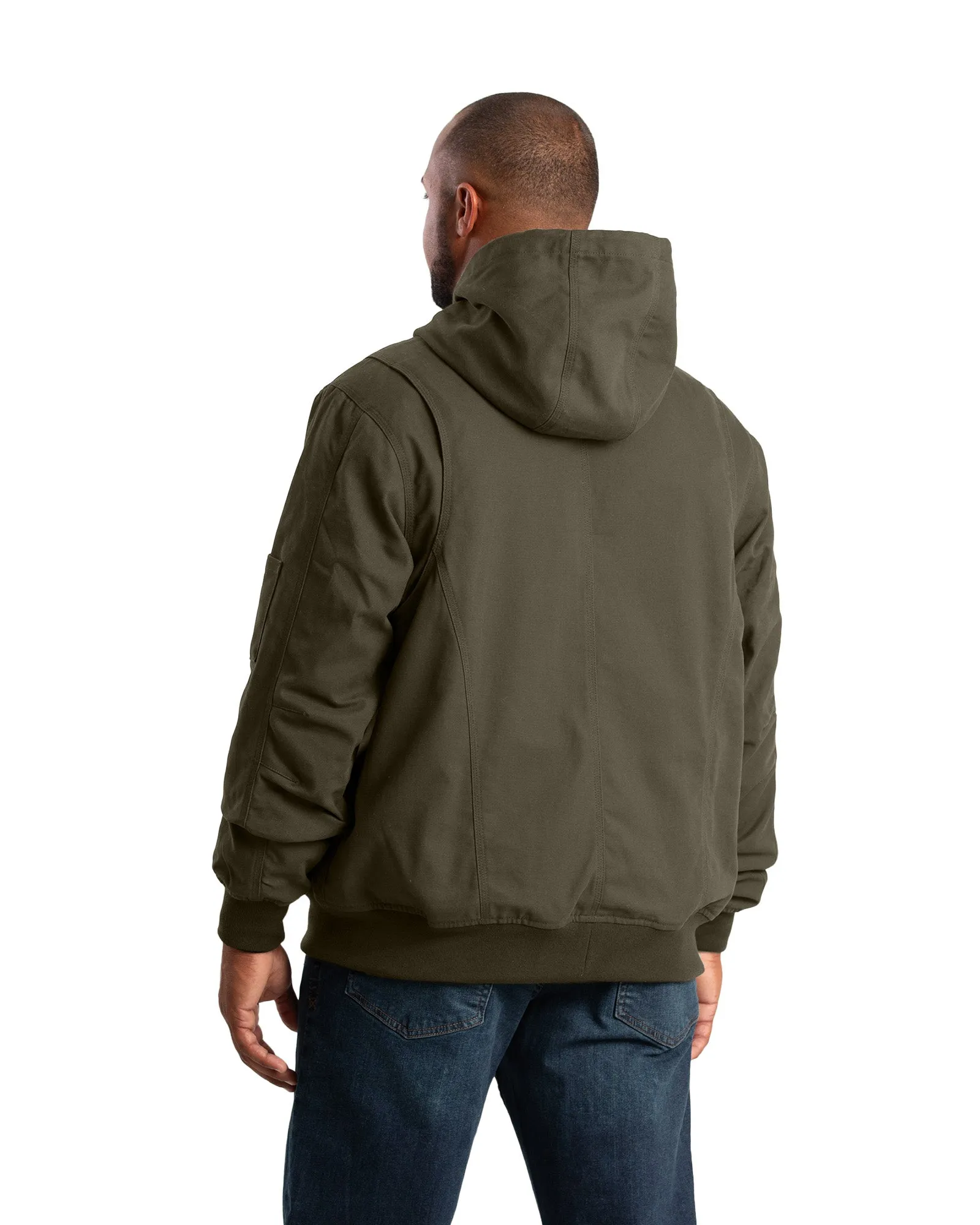 Men's Duck Flannel-Lined Hooded Work Jacket