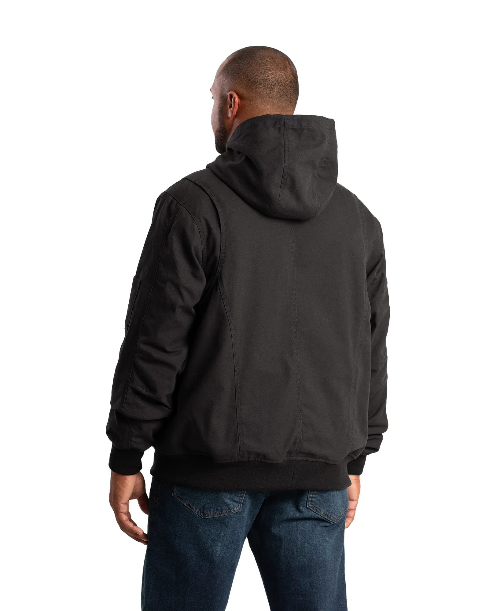 Men's Duck Flannel-Lined Hooded Work Jacket