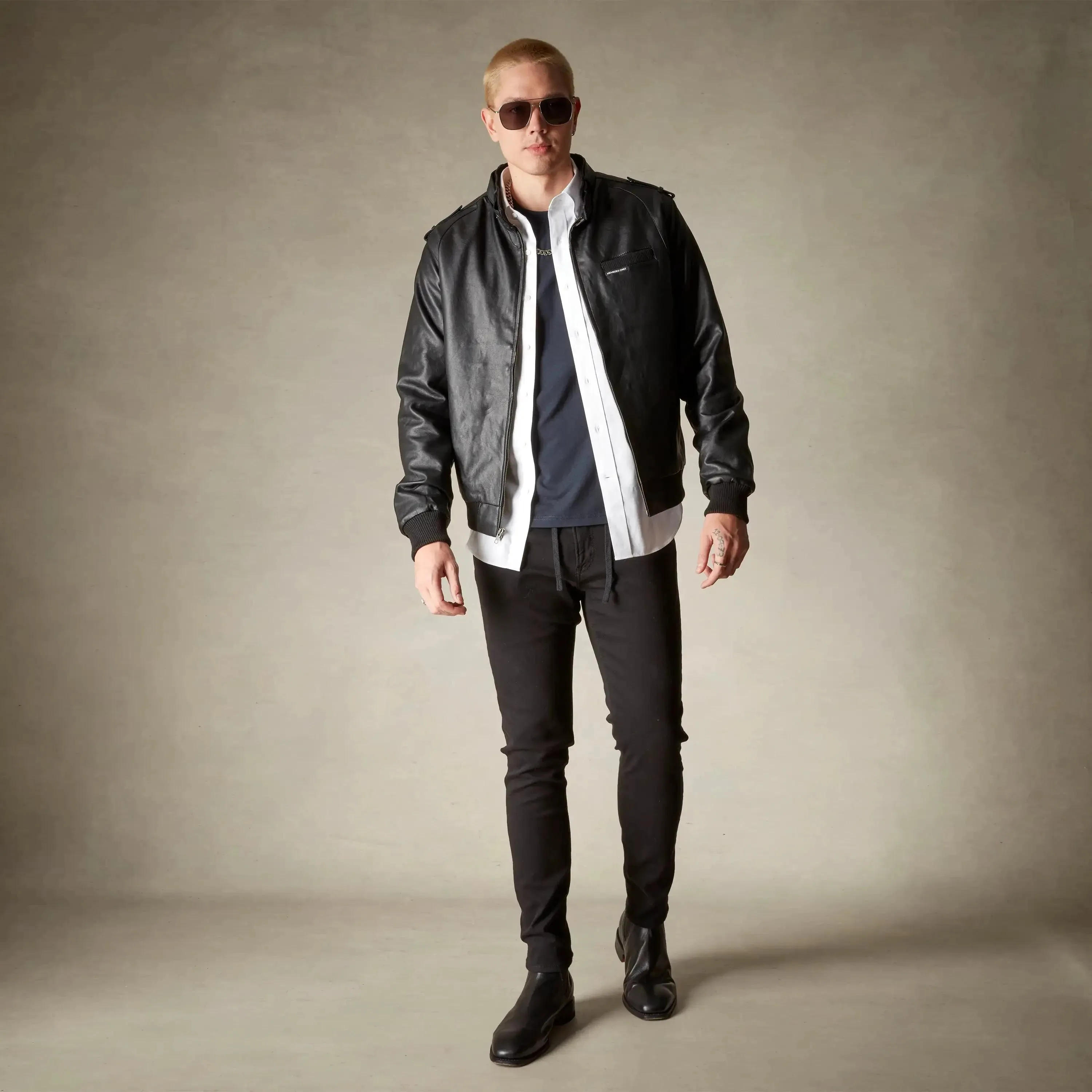 Men's Faux Leather Iconic Racer Jacket