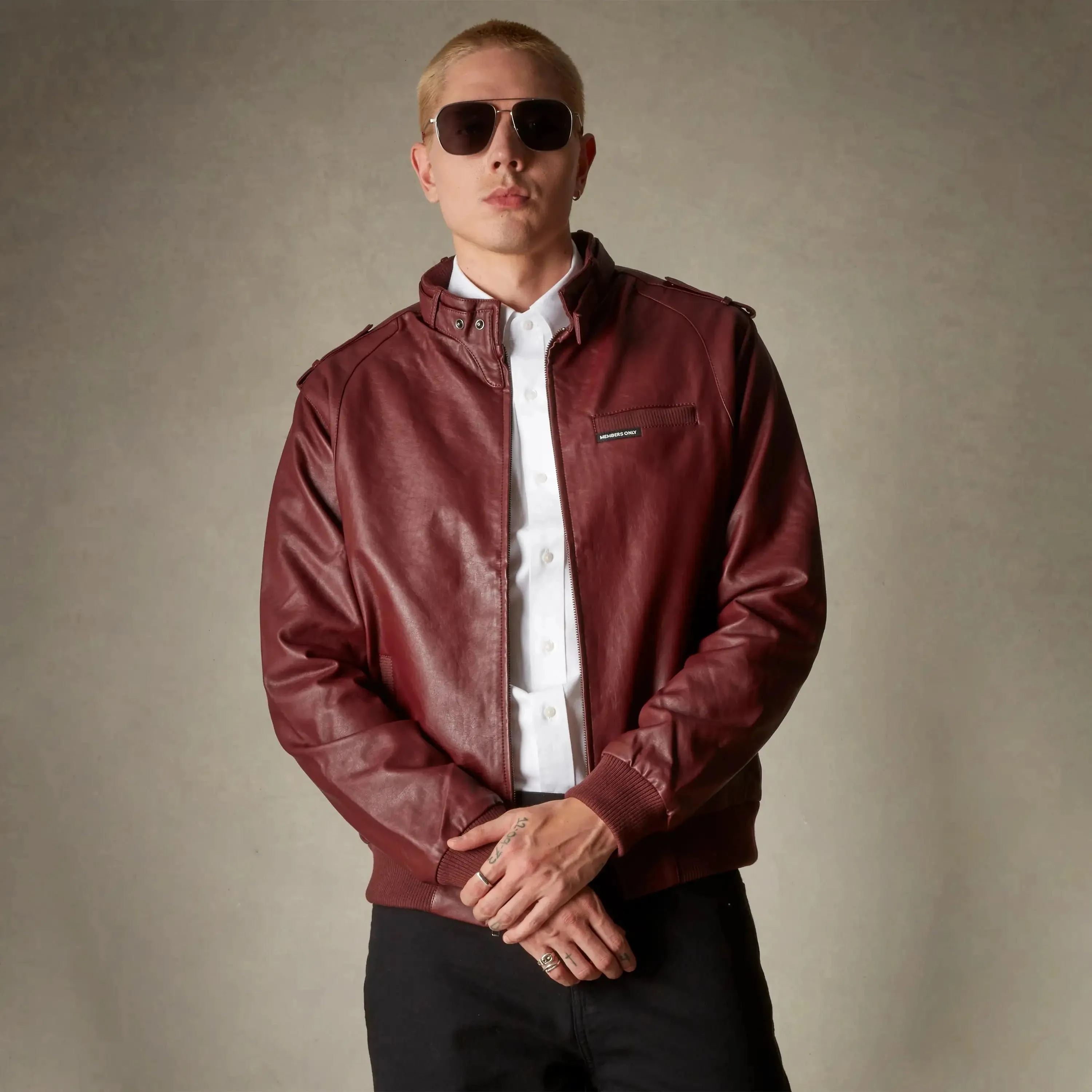 Men's Faux Leather Iconic Racer Jacket