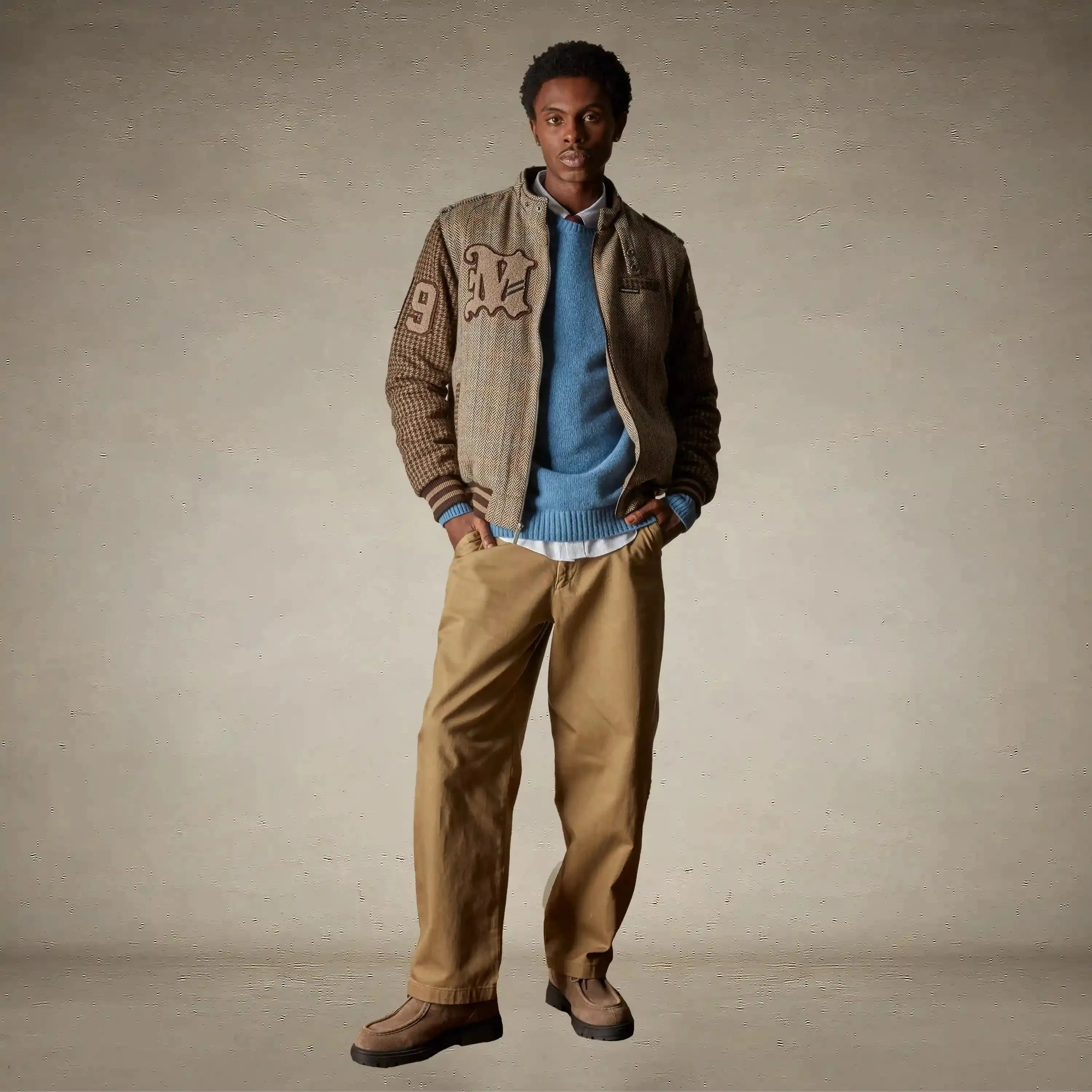Men's Tweed Varsity Jacket