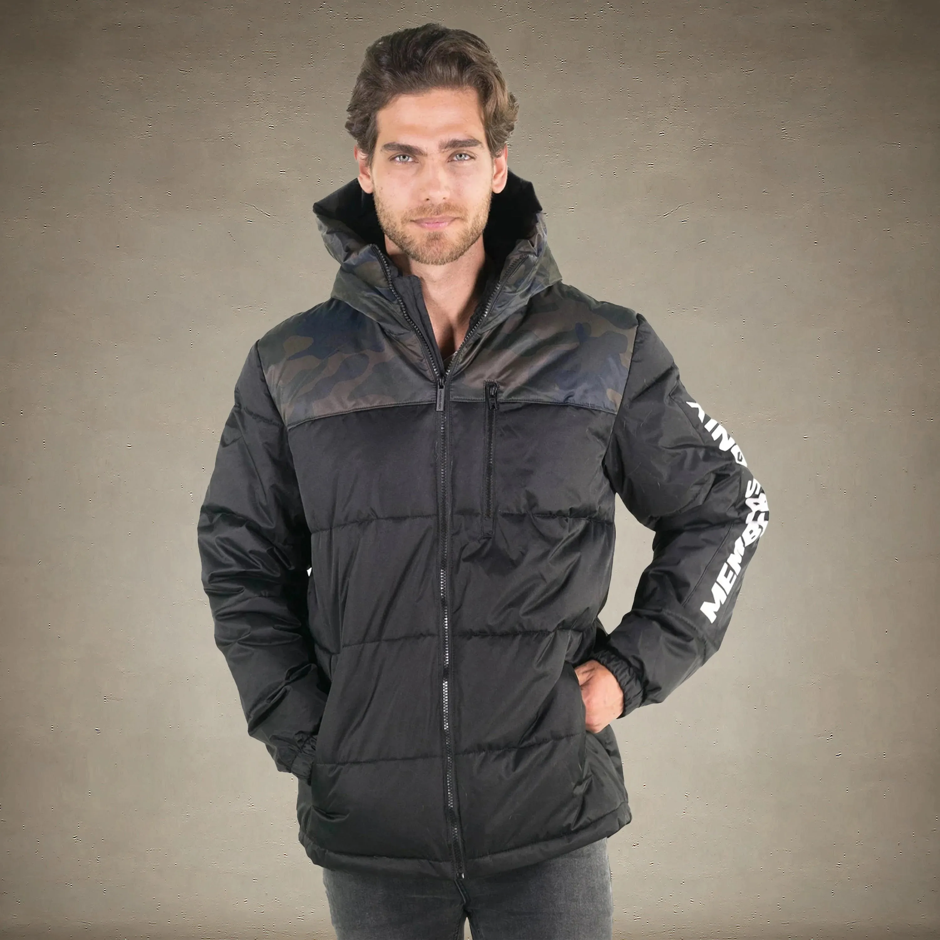 Men's Twill Block Puffer Jacket - FINAL SALE