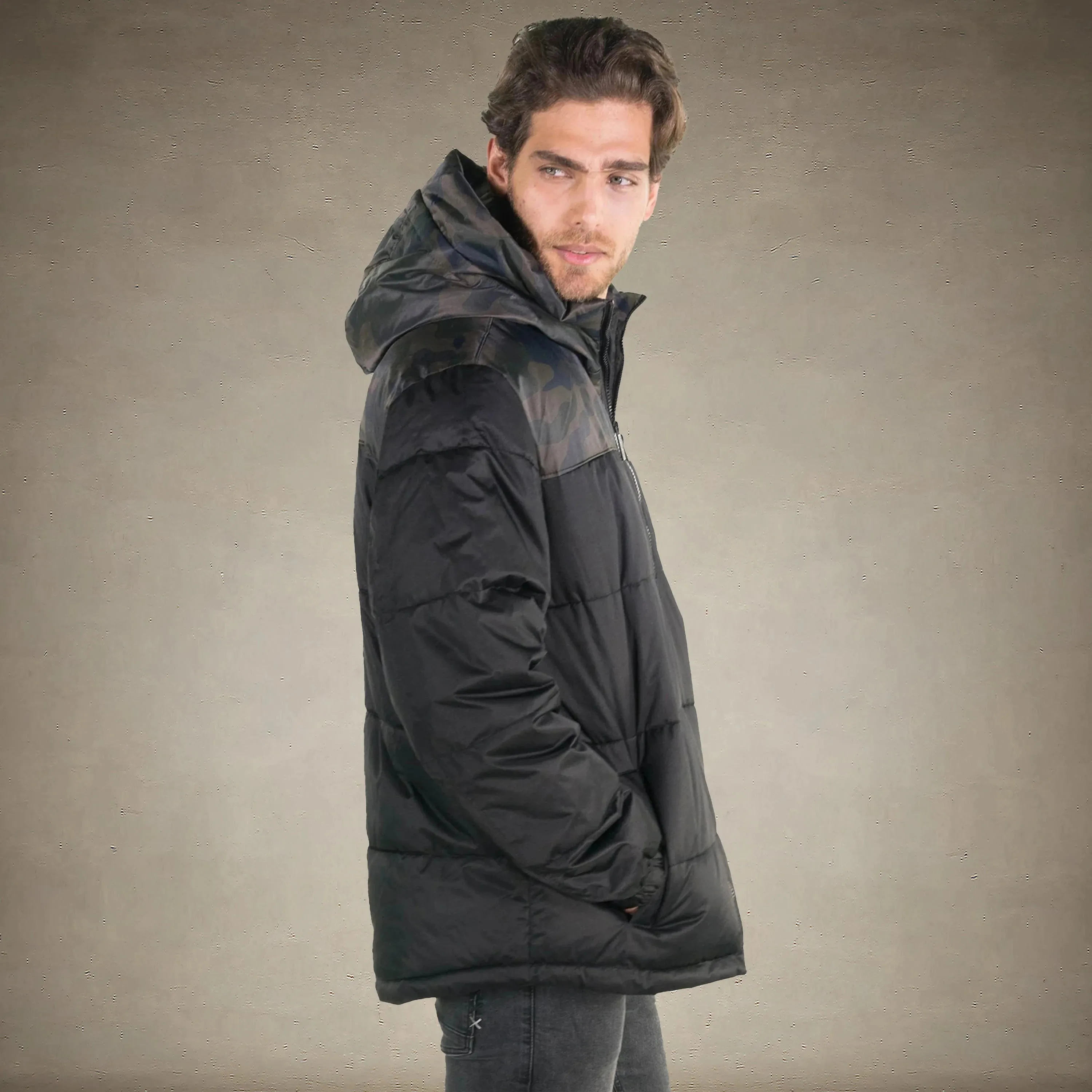 Men's Twill Block Puffer Jacket - FINAL SALE