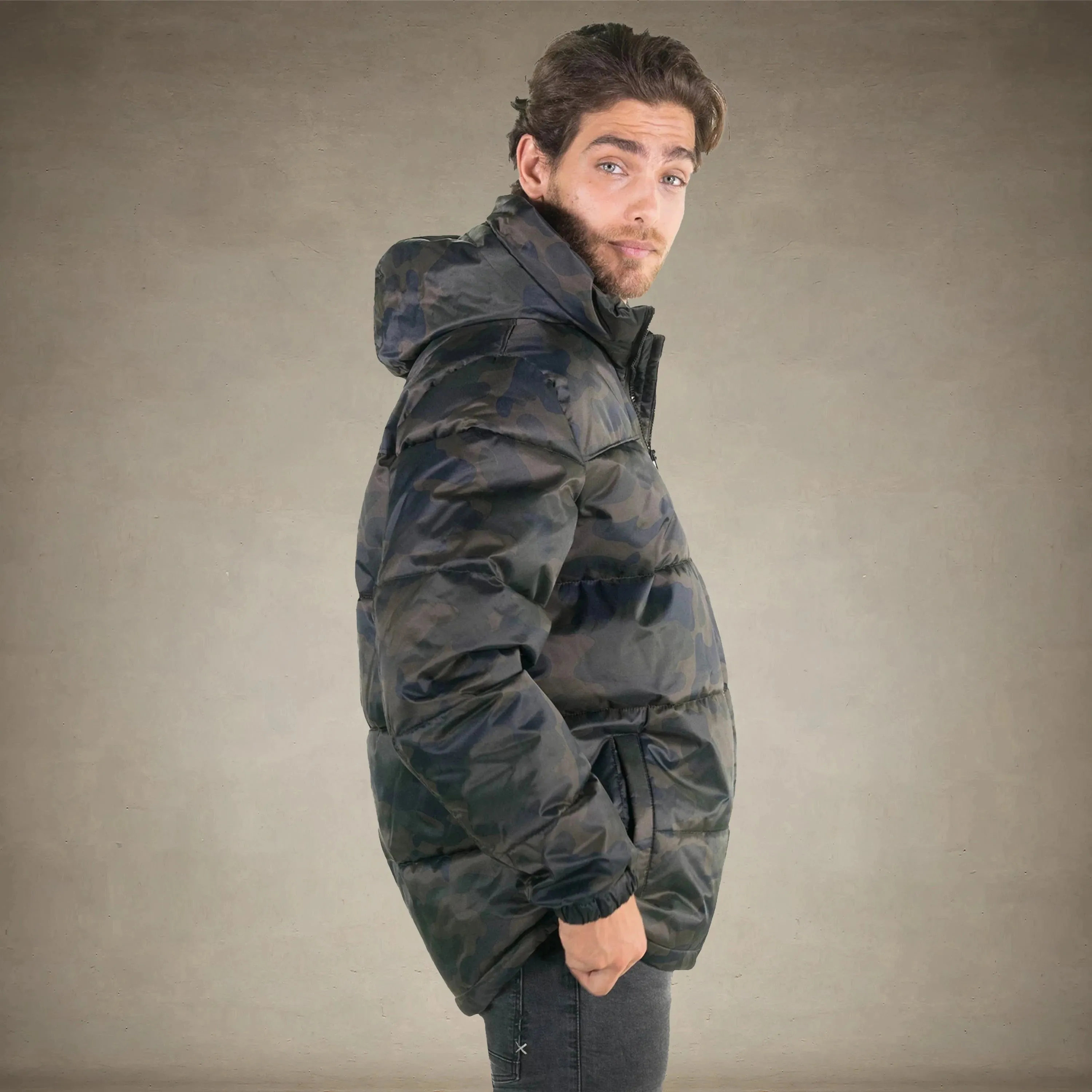 Men's Twill Block Puffer Jacket - FINAL SALE