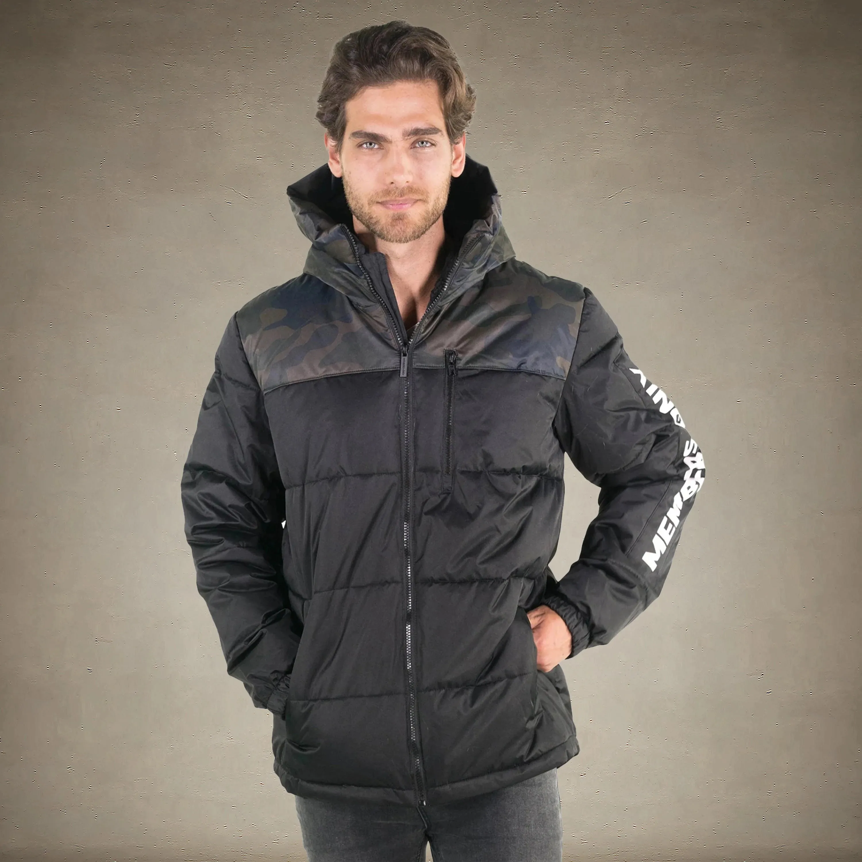 Men's Twill Block Puffer Jacket - FINAL SALE
