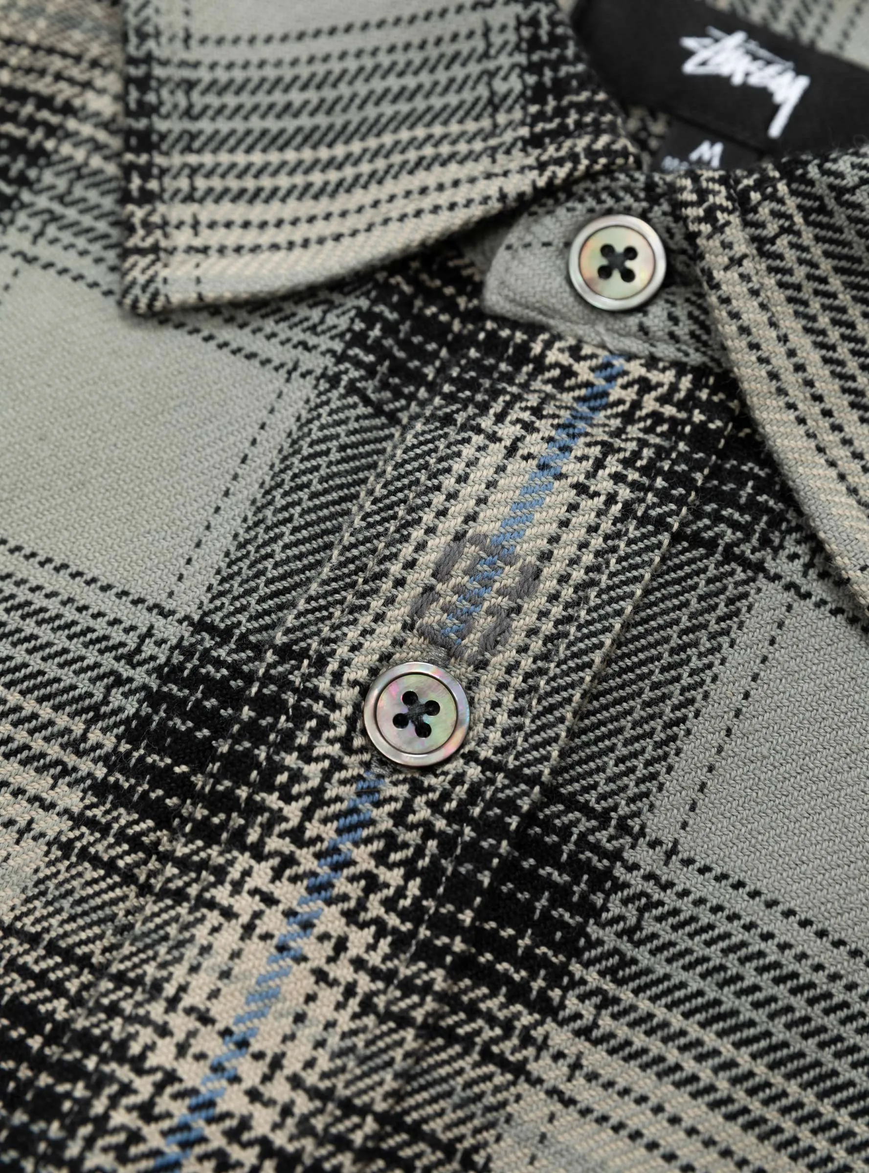 Motif Plaid Shirt Grey