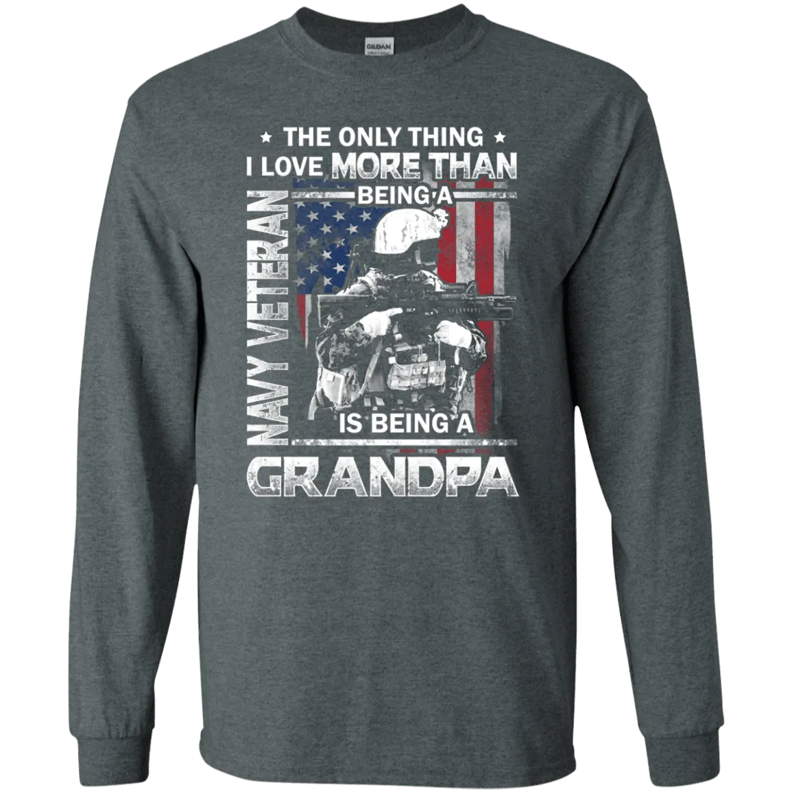 Navy Veteran I love Being A Grandpa Men Front T Shirts