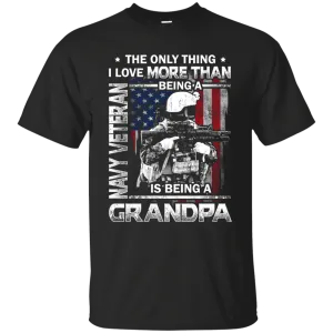 Navy Veteran I love Being A Grandpa Men Front T Shirts