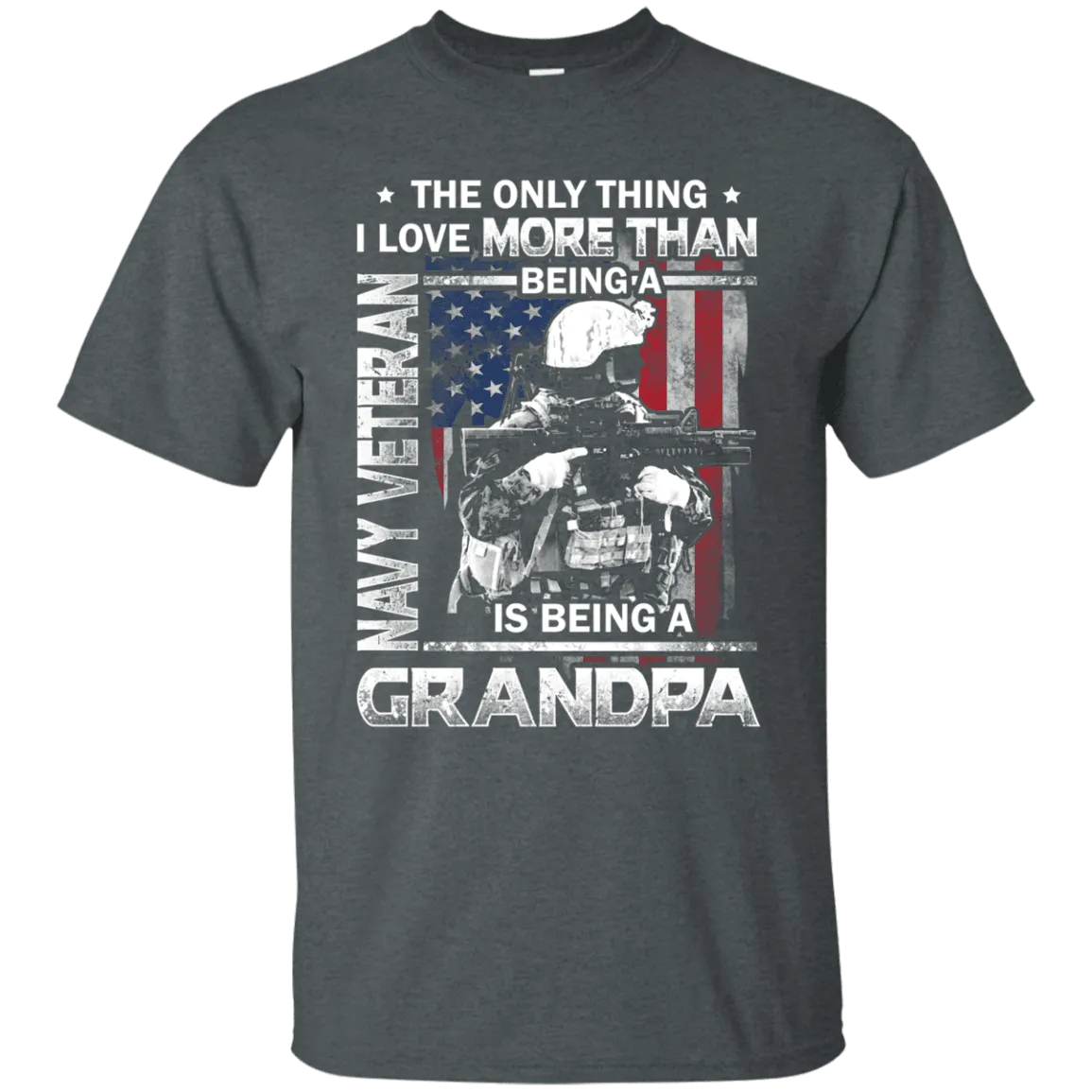 Navy Veteran I love Being A Grandpa Men Front T Shirts