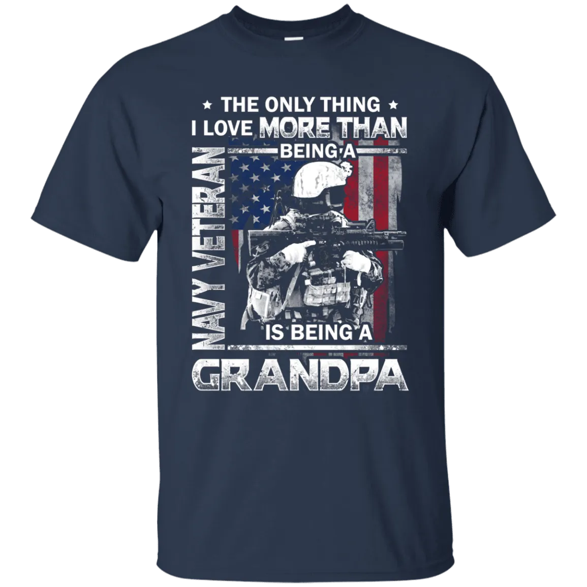 Navy Veteran I love Being A Grandpa Men Front T Shirts