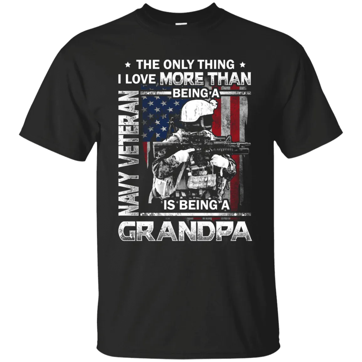 Navy Veteran I love Being A Grandpa Men Front T Shirts