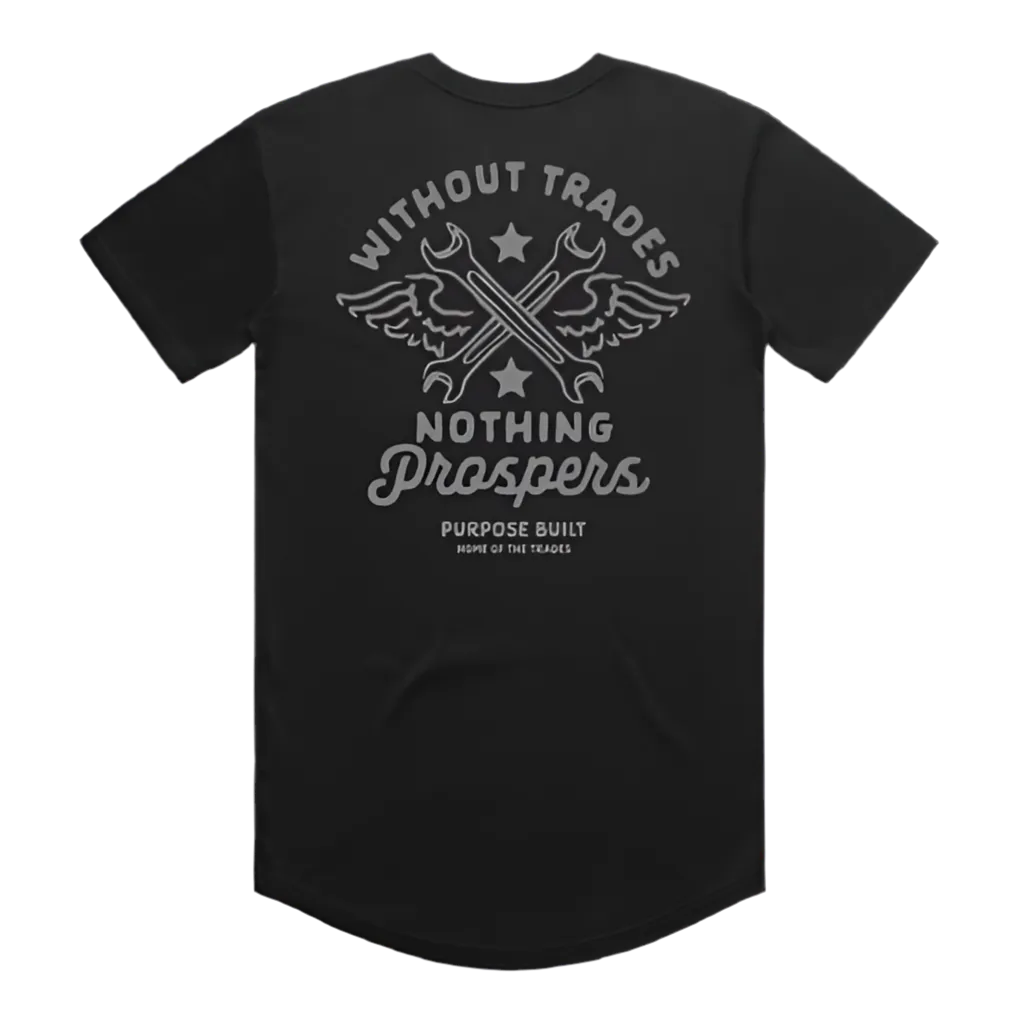 Nothing Prospers, Drop Short Sleeve Tee, Black