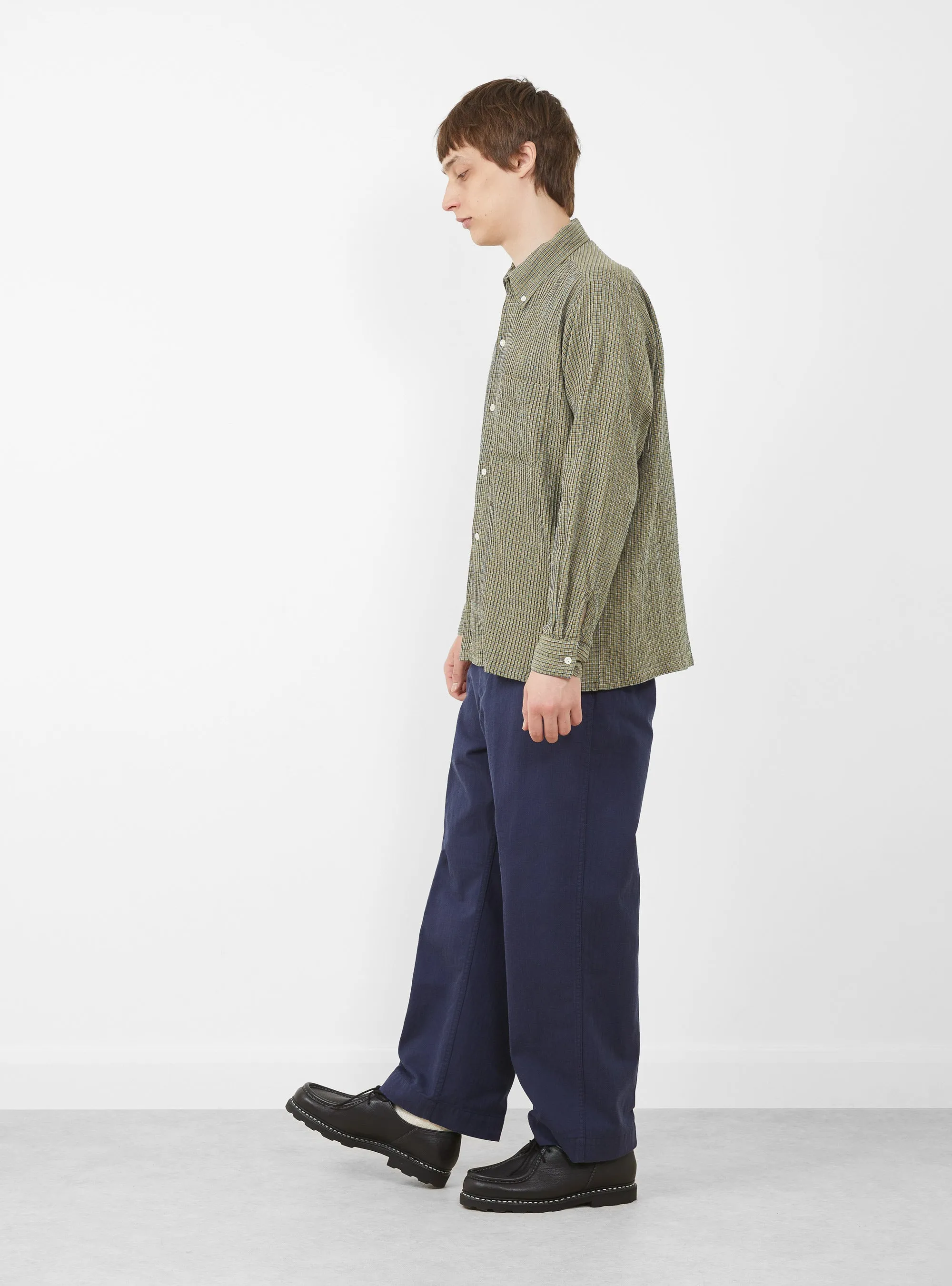 Open B.D. Plaid Shirt Olive