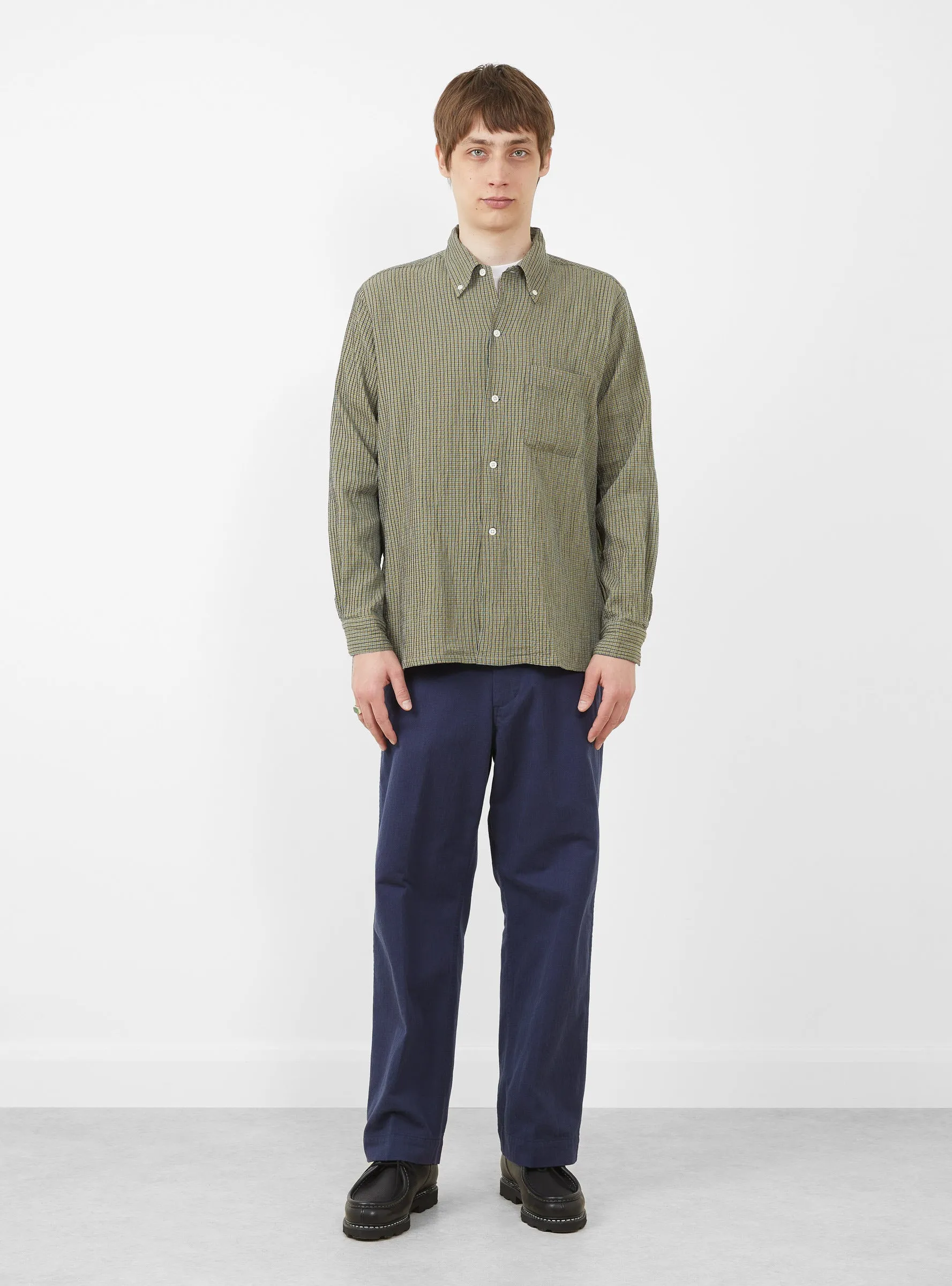 Open B.D. Plaid Shirt Olive