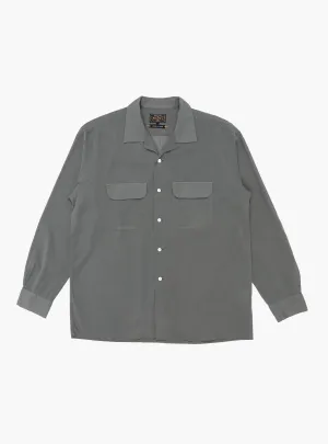 Open Collar Shirt 100/2 Organdy Garment Dye Charcoal