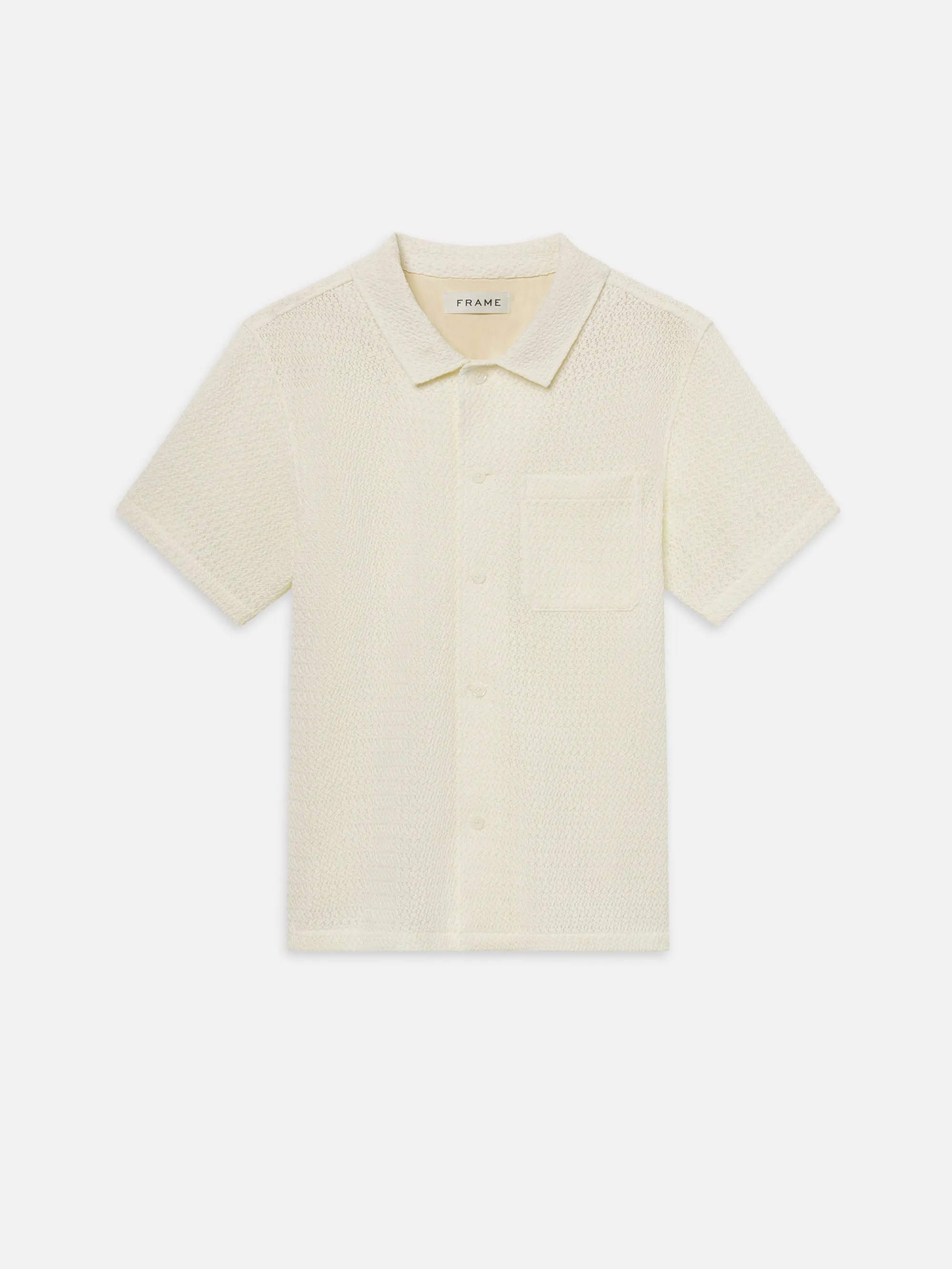 Open Weave Short Sleeve Shirt -- Cream