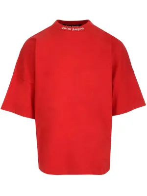 Palm Angels Logo Printed Crewneck T-Shirt