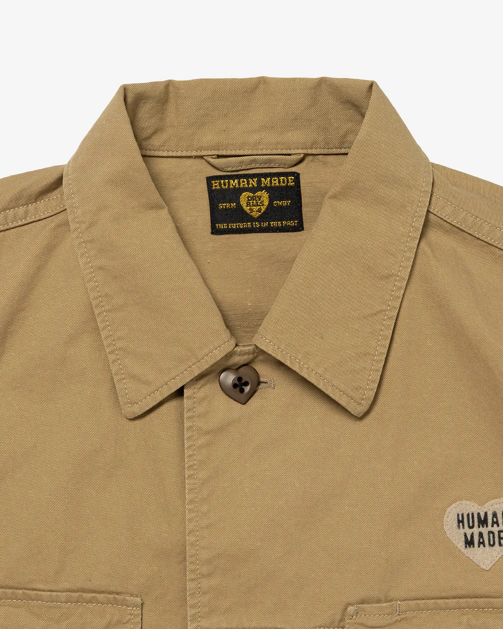 Patched Military Shirt Beige