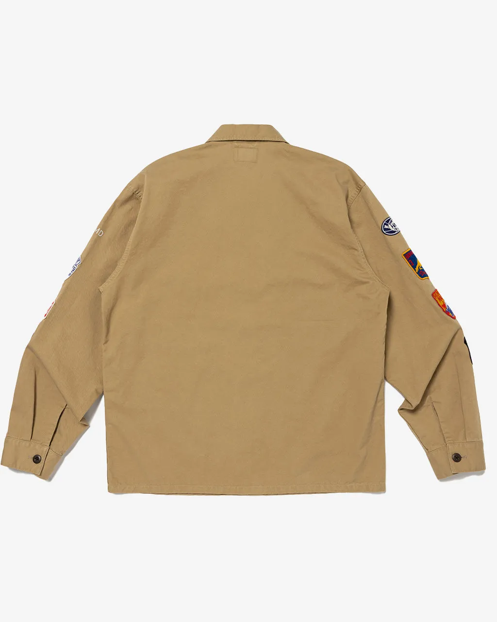 Patched Military Shirt Beige