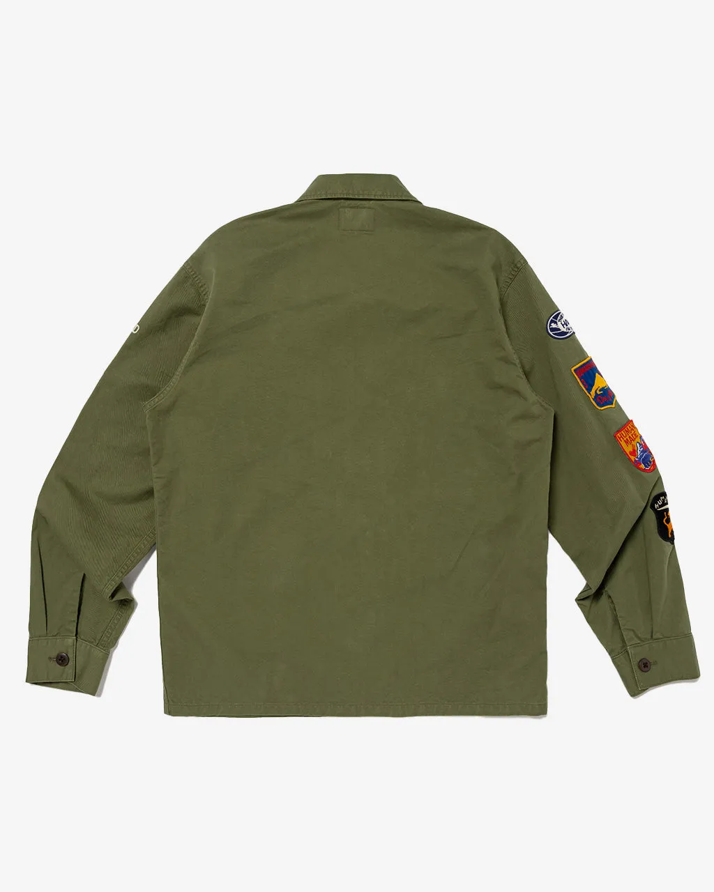 Patched Military Shirt Olive Drab