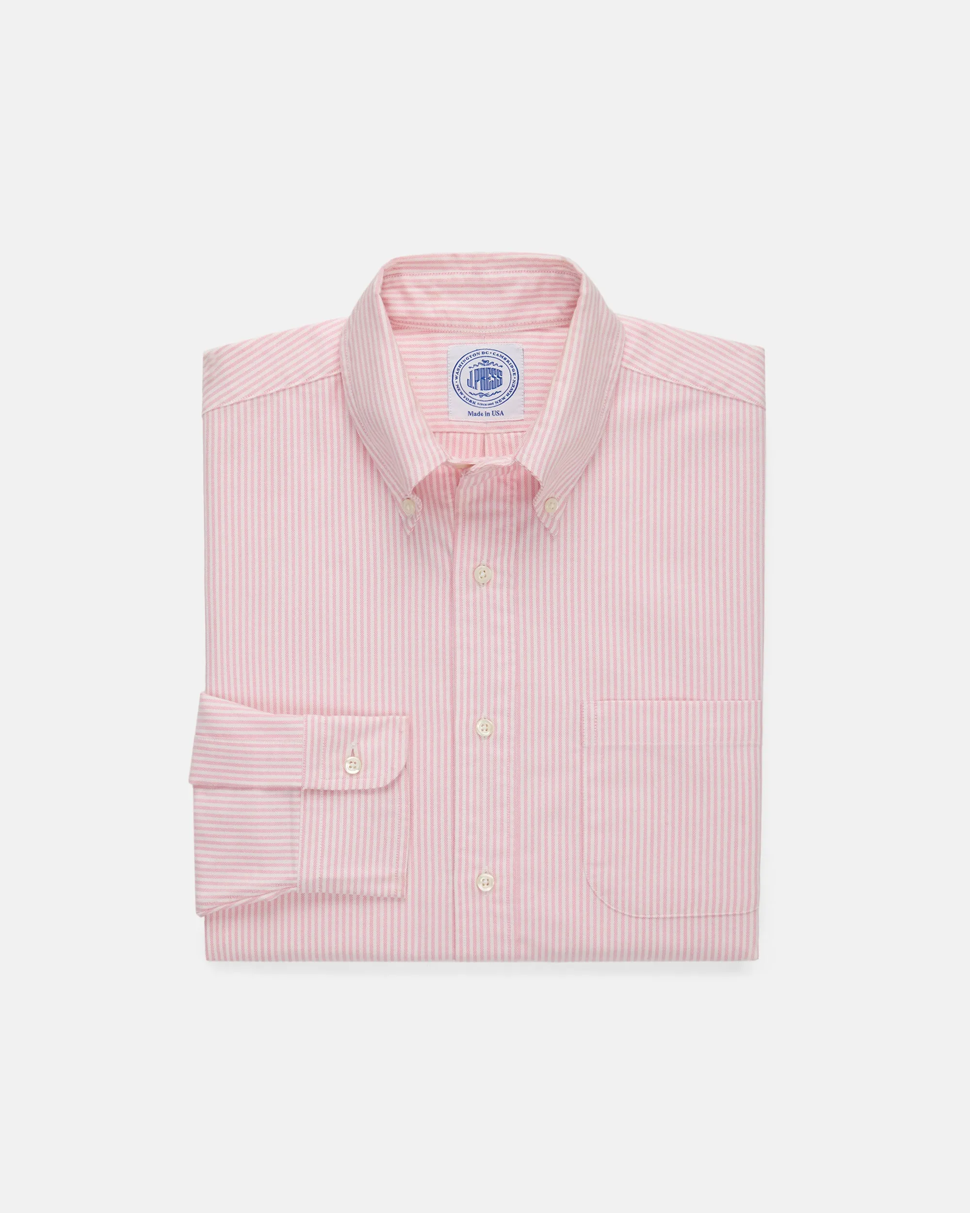 PINK UNIVERSITY STRIPE OXFORD SHIRT