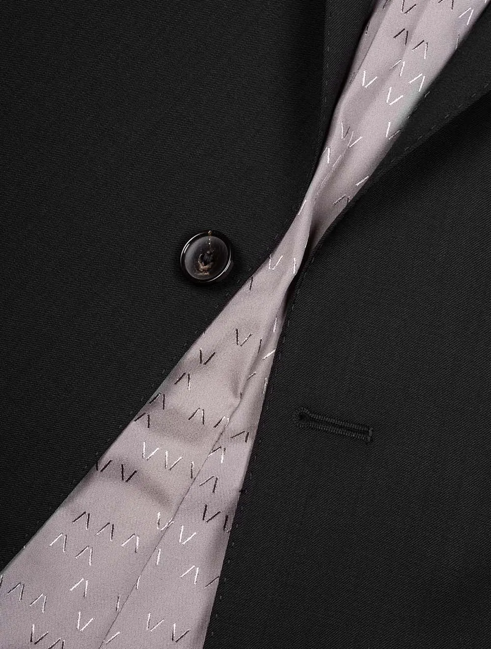 Plain Virgin Wool Suit Black