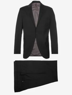 Plain Virgin Wool Suit Black