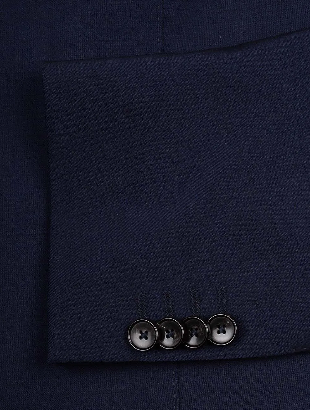 Plain Virgin Wool Suit Navy