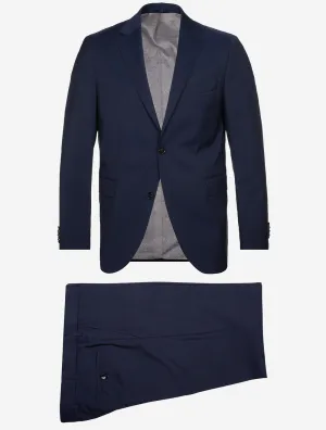 Plain Virgin Wool Suit Navy