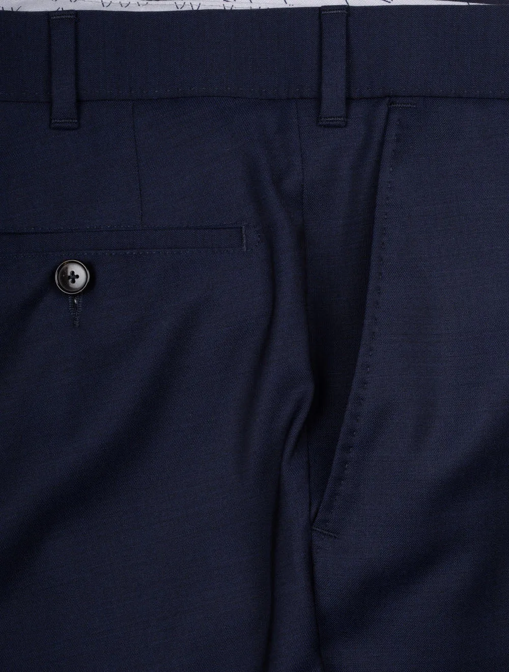 Plain Virgin Wool Suit Navy
