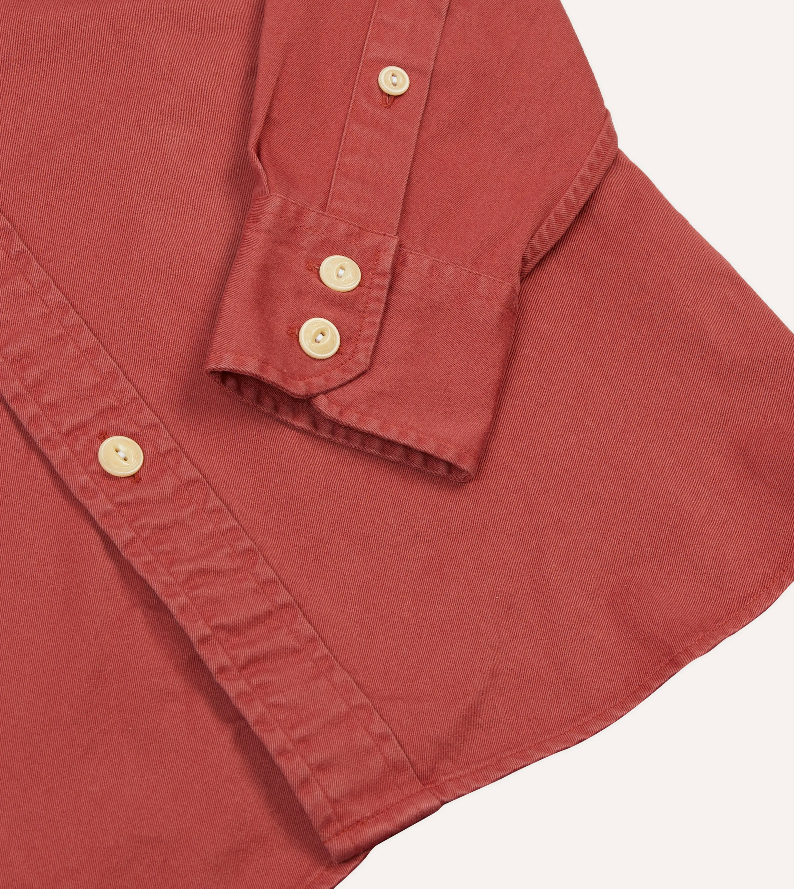 Red Cotton Long Point Collar Work Shirt