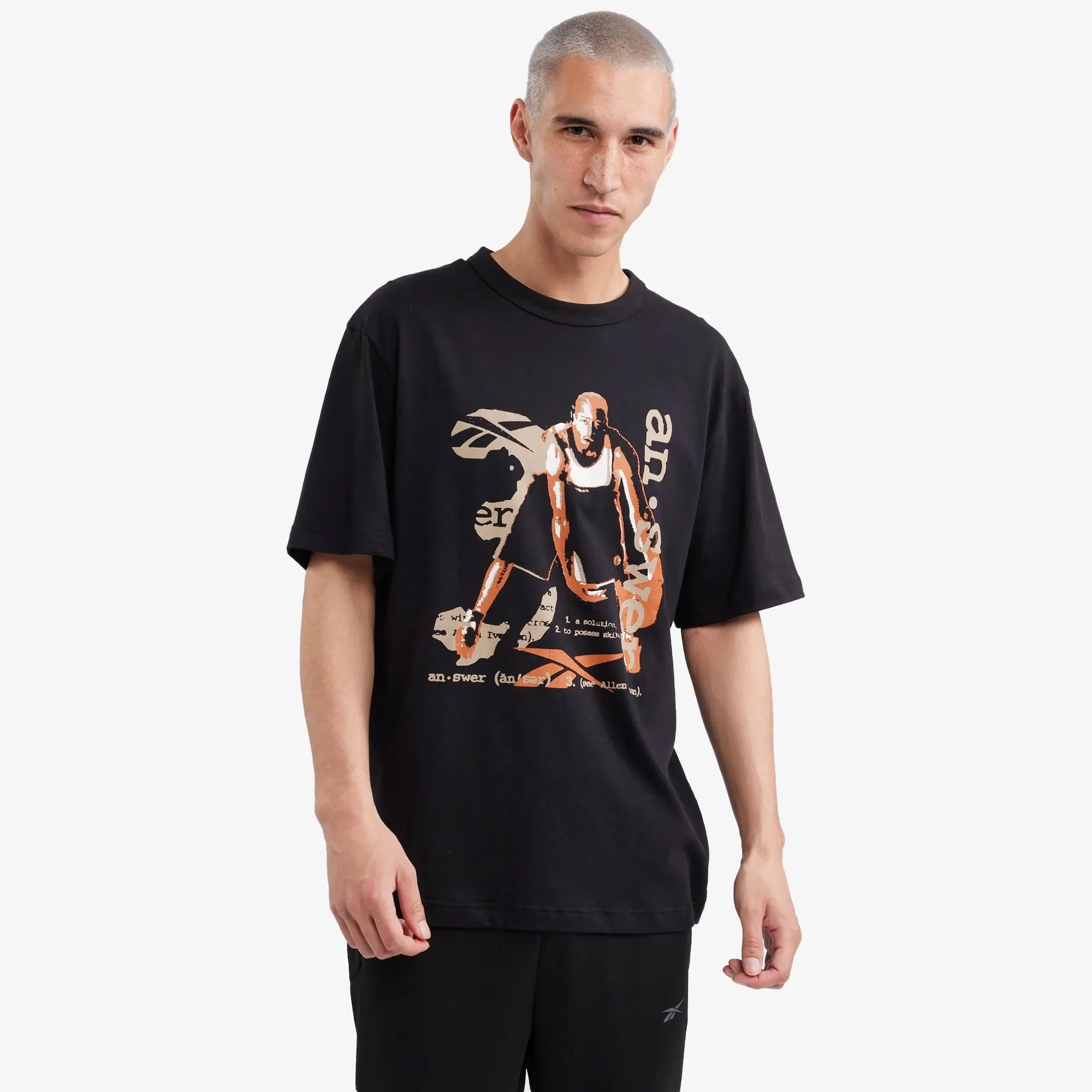 Reebok | BASKETBALL SHORT SLEEVE TEE  { BLACK