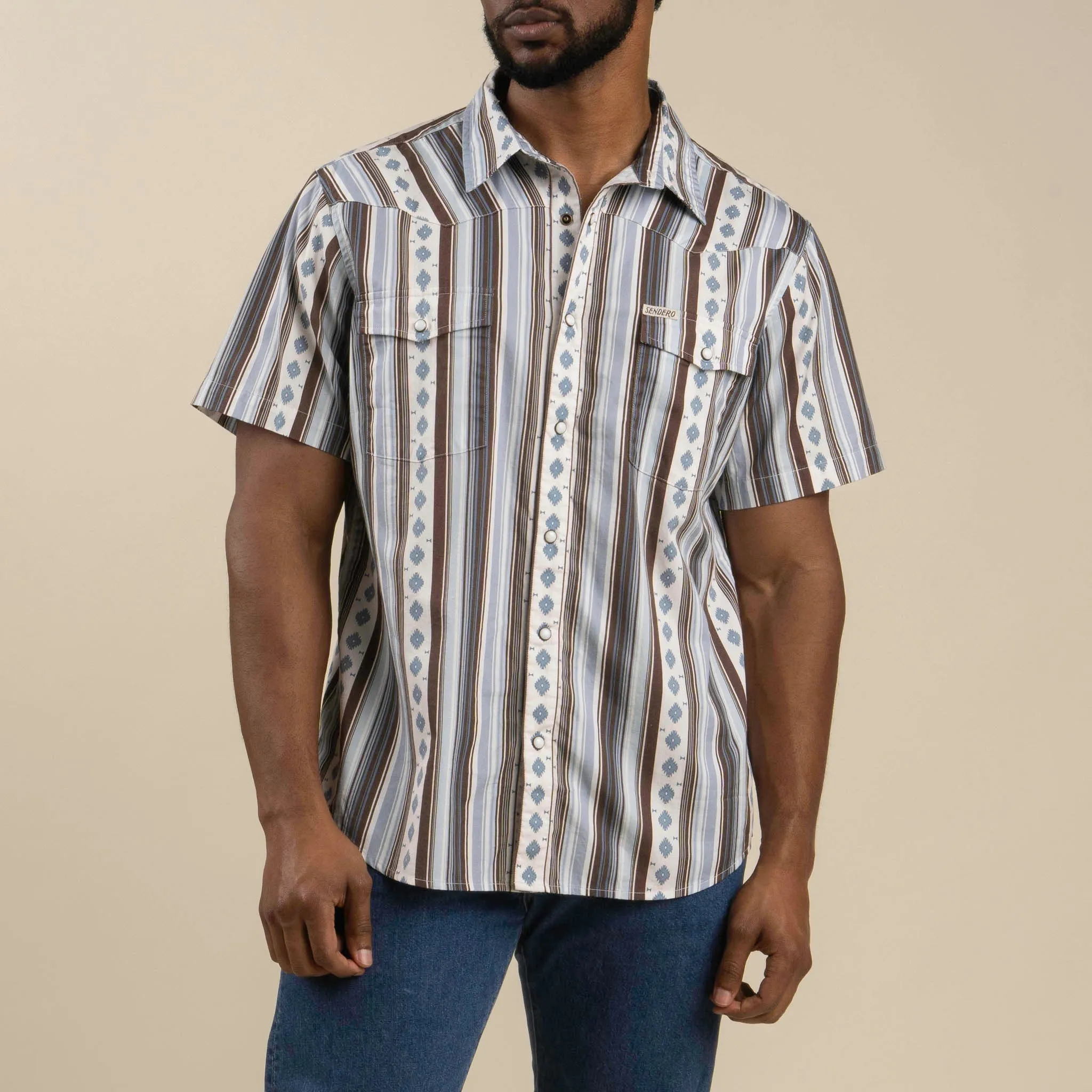 Serape Pearl Snap Short Sleeve