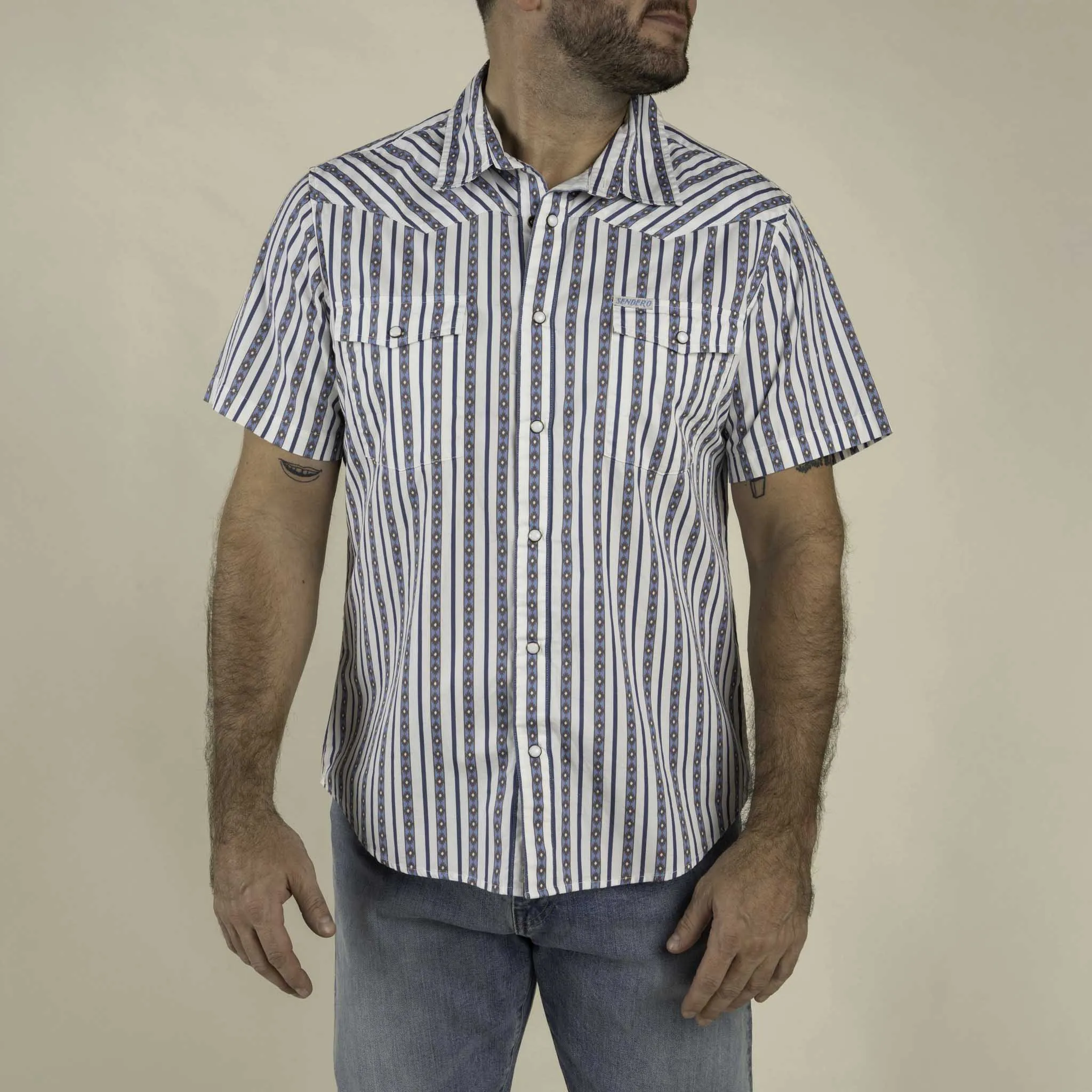 Serape Pearl Snap Short Sleeve